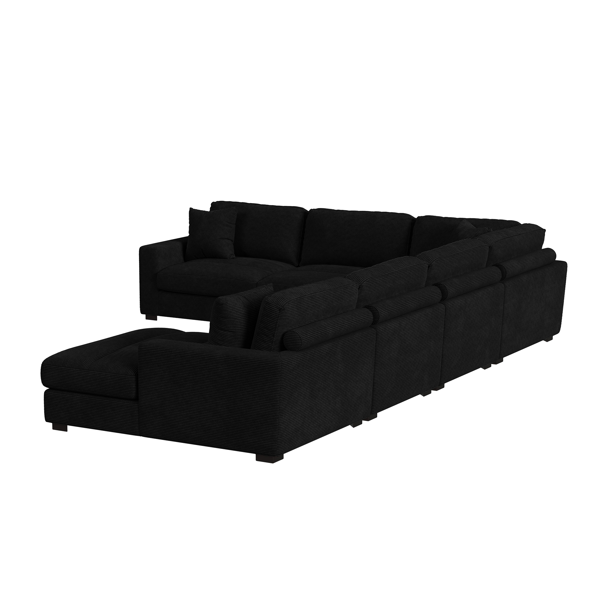 Transitional 6-Piece Sectional Sofa with Rig