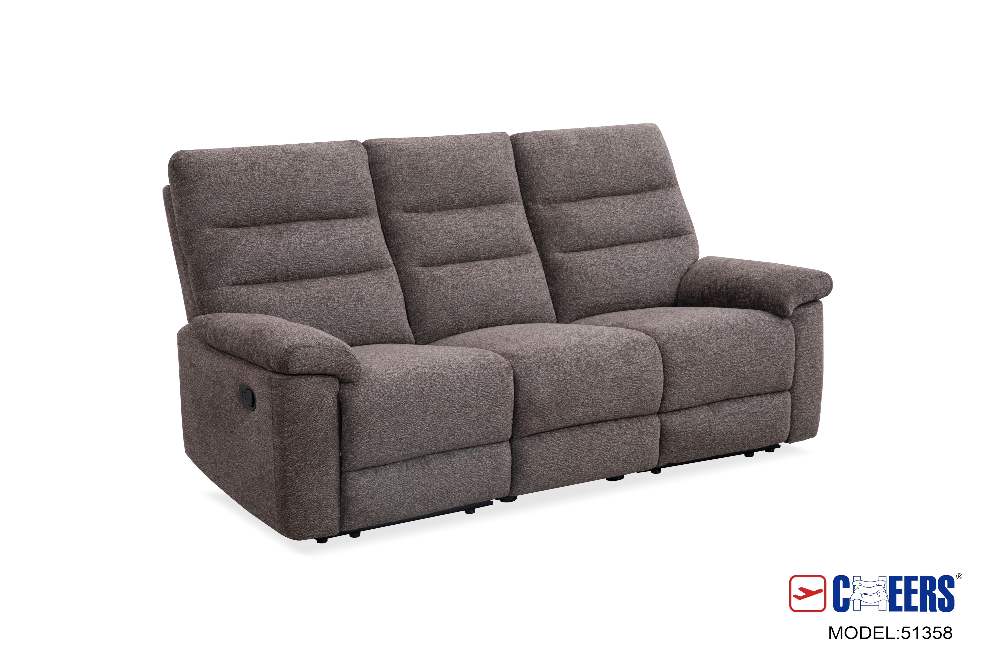 Manual Reclining Sofa Brown
