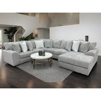 Emmet 3pc Sectional Tweed Silver Mondo Gray