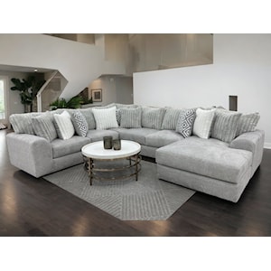 Exclusive Emmet Emmet 3pc Sectional Tweed Silver Mondo Gray