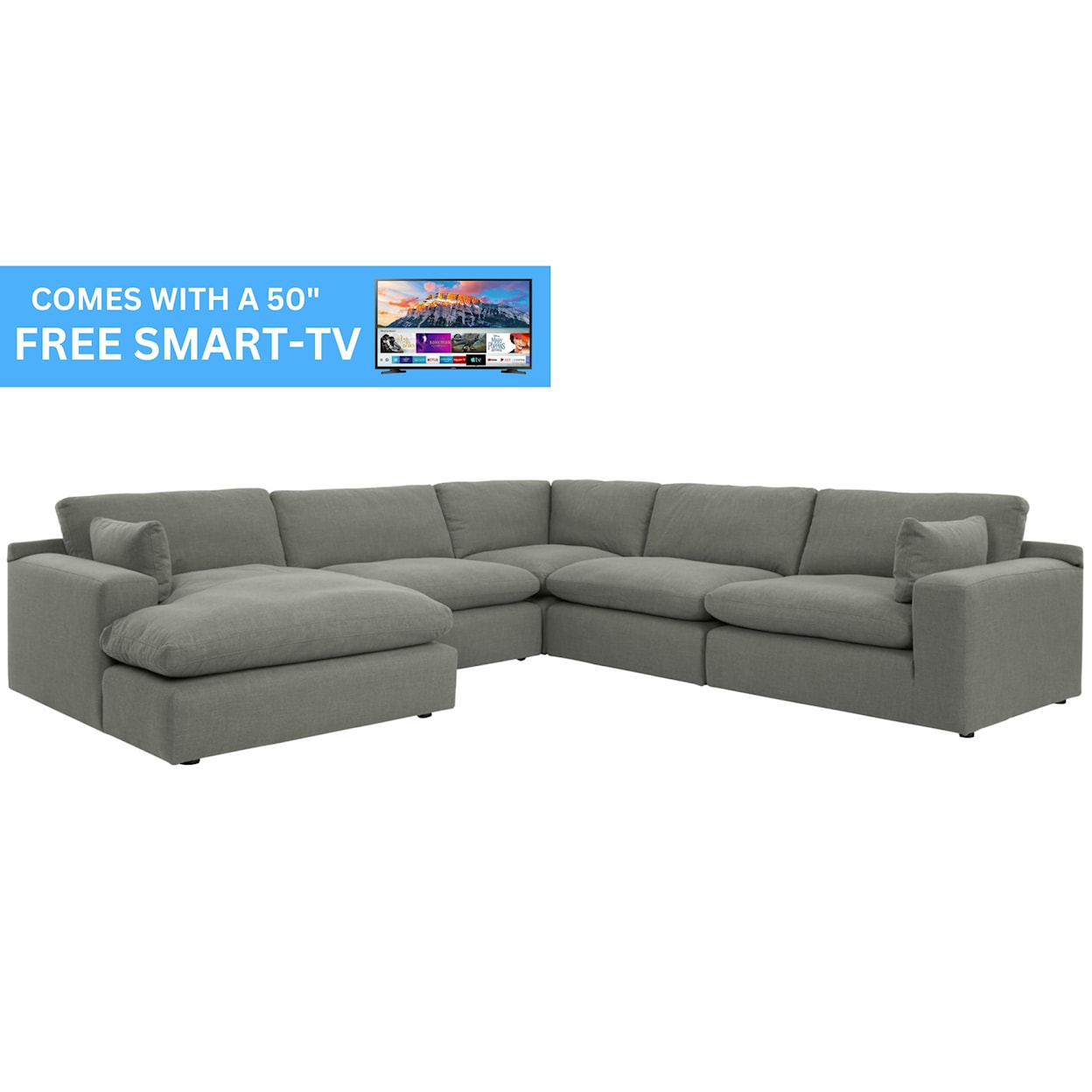 Ashley Furniture Benchcraft Elyza 5-Piece Modular Sectional with Chaise