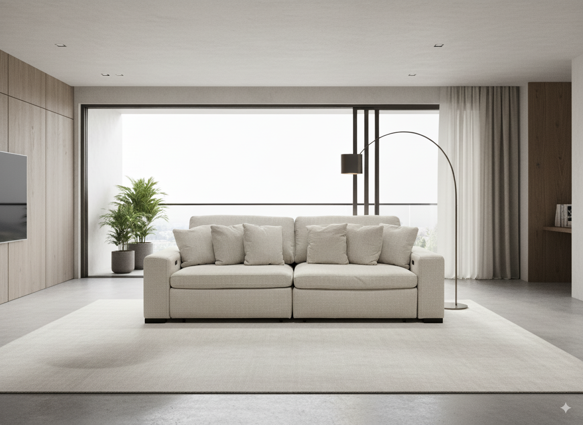 EZ Slide Power Sofa Camden Winter StainAway