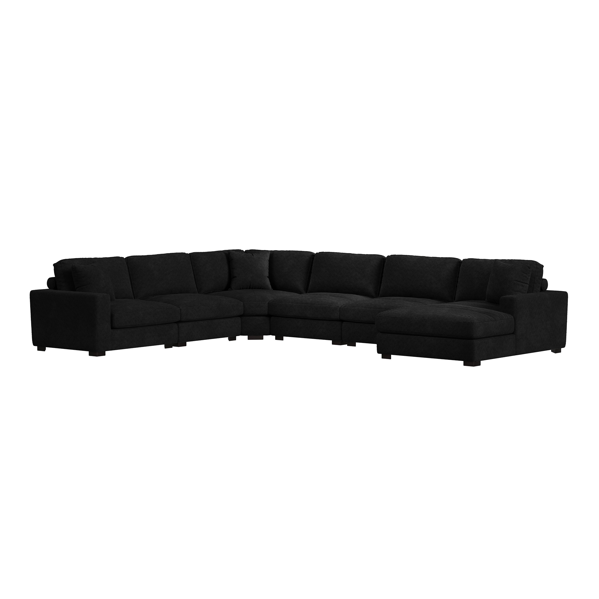 Transitional 6-Piece Sectional Sofa with Rig