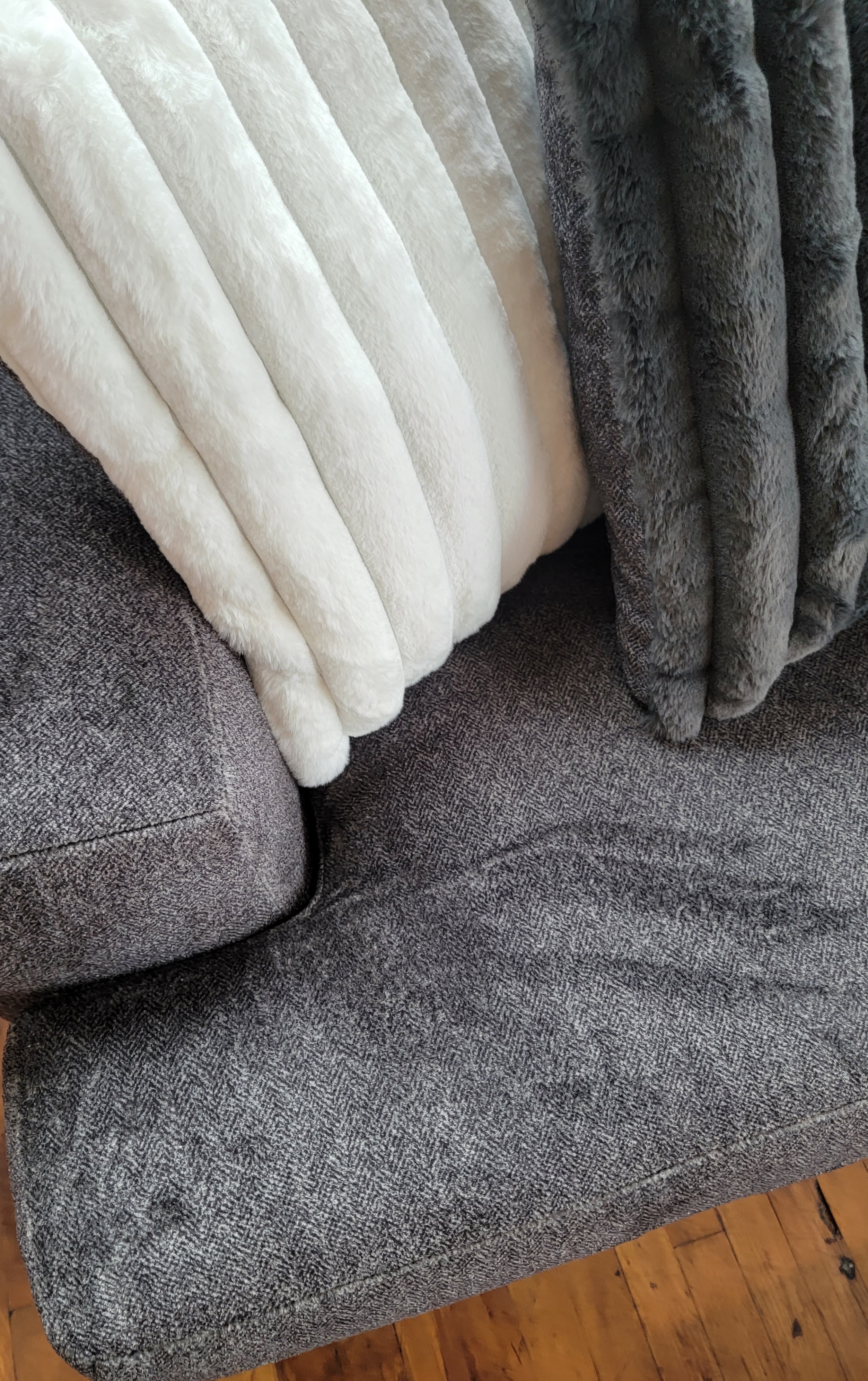 3PC Sectional Tweed Gun Metal