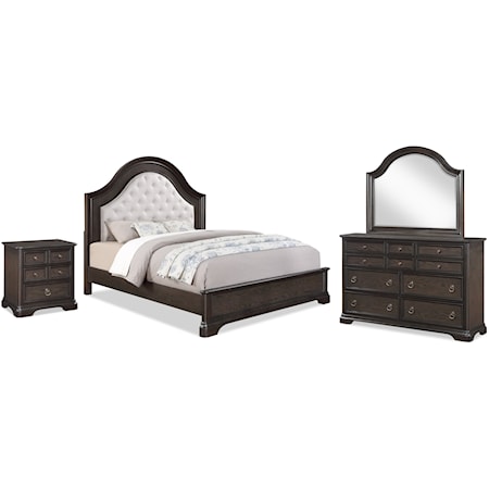 Queen Bed Dresser Mirror and 1 Nightstand