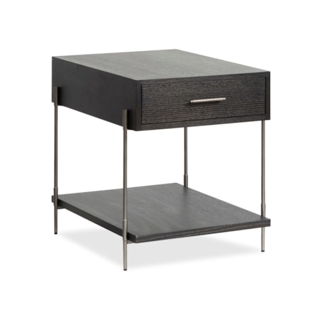 1-Drawer Rectangular End Table