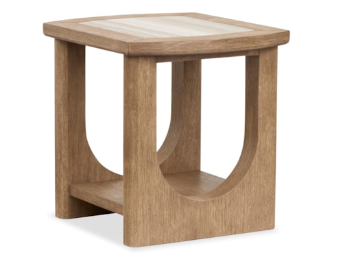 Contamporary Rectangular End Table with Granite Top