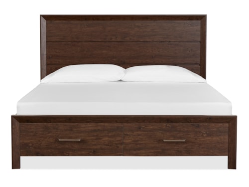 Transitional Queen Panel Storage Bed