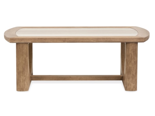 Contemporary Rectangular Cocktail Table with Granite Top