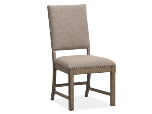 Transitional Dining Side Chair with Upholstered Seat and Back