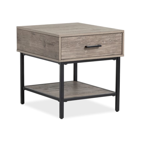 1-Drawer Rectangular End Table