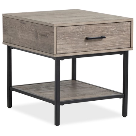 1-Drawer Rectangular End Table