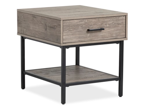 Contemporary 1-Drawer Rectangular End Table