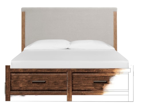 Complete King Panel Upholstered Bed With Storage Fb