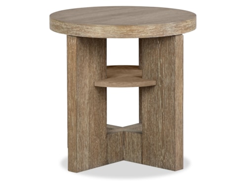 Contemporary Round End Table with Pedestal Base