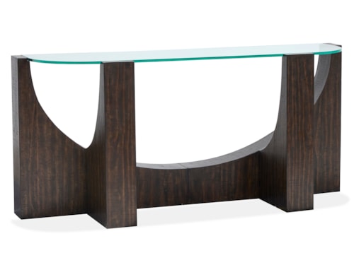 Contemporary Console Sofa Table with Glass Top