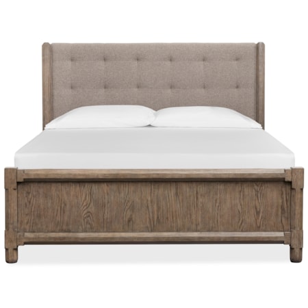 Upholstered King Panel Bed