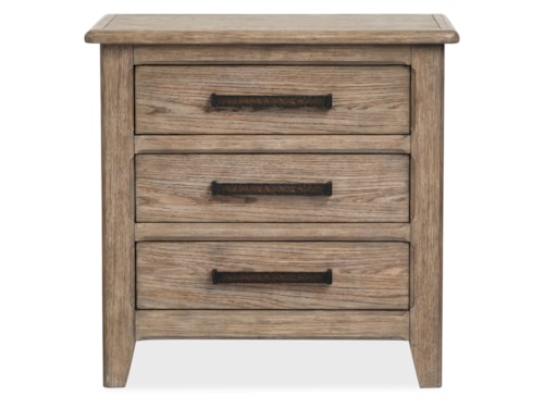 Transitional 3-Drawer Nightstand with USB/C Charger