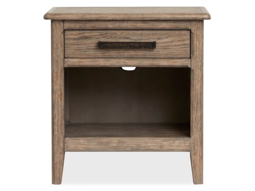 Transitional 1-Drawer Open Nightstand with Felt Lined Drawer