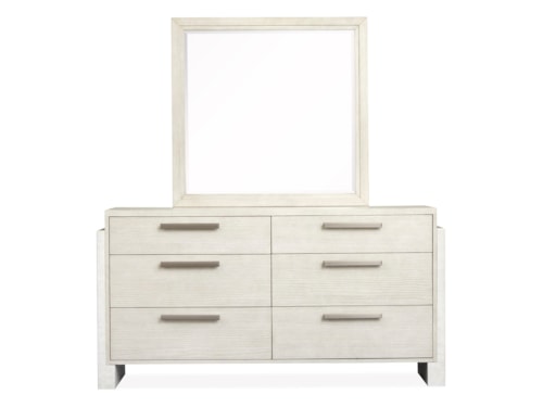 Contemporary Dresser with Landscape Mirror