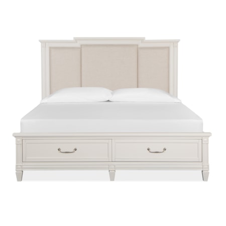 King Panel Upholstered Bed