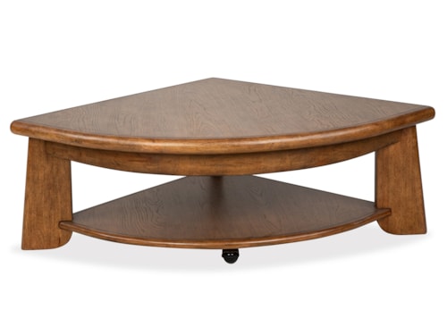 Pie Shaped Lift Top Cocktail Table W/Casters