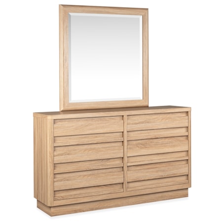 Double Drawer Dresser With Portrait Mirror