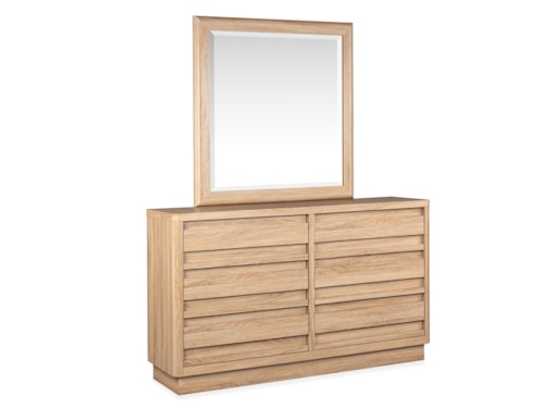Double Drawer Dresser With Portrait Mirror