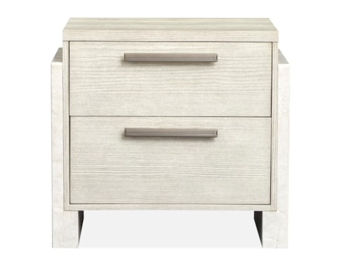 Contemporary 2-Drawer Nightstand with Felt-Lined Top Drawer