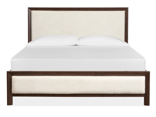 Transitional Queen Upholstered Panel Bed