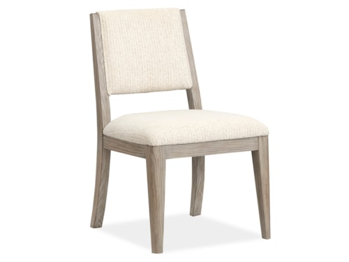 Mid-Century Modern Dining Side Chair with Upholstered Accents