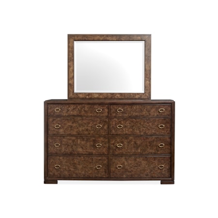 Drawer Dresser With Landscape Mirror