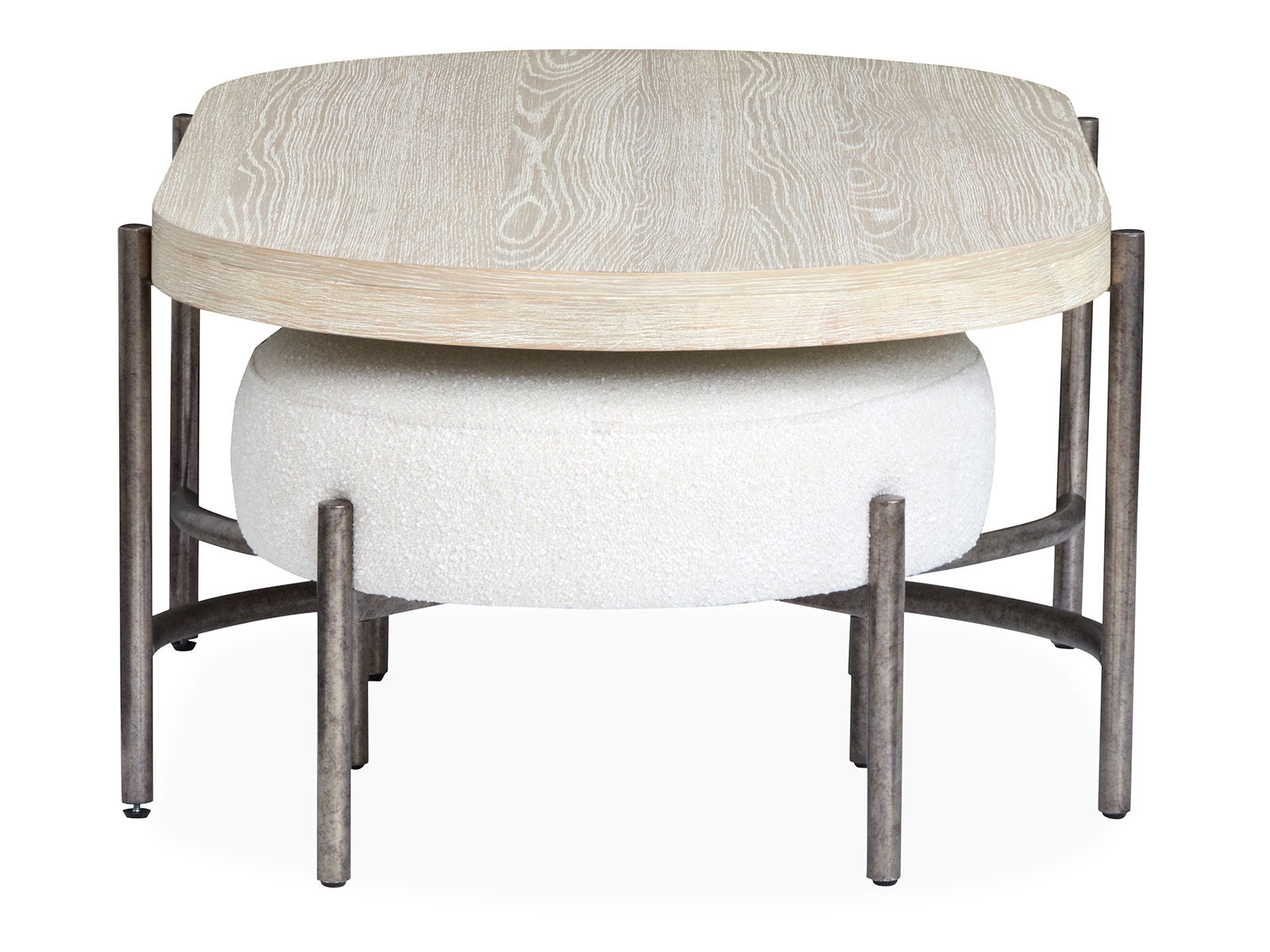 Oval Cocktail Table W/2 Ottomans (Uph. Seat)