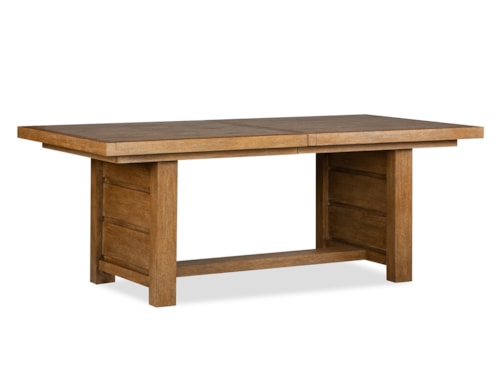 Transitional Trestle Dining Table with Removable 24" Leaf
