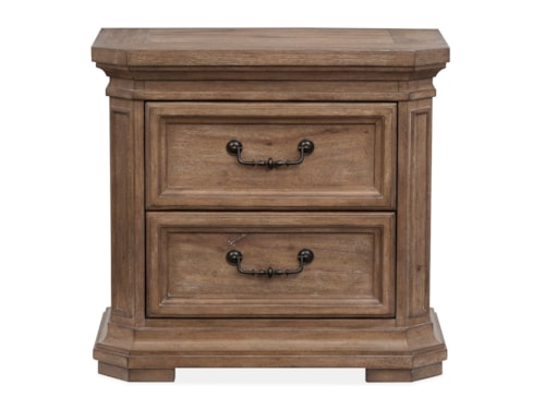 Transitional 2-Drawer Nightstand with Felt-Lined Top Drawer