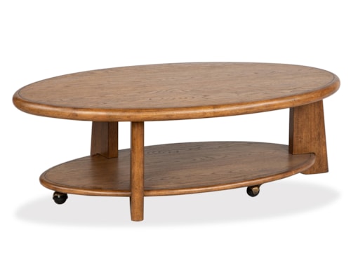 Mid-Century Modern Cocktail Table with Casters