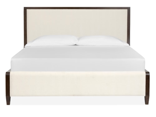 Transitional King Panel Upholstered Bed