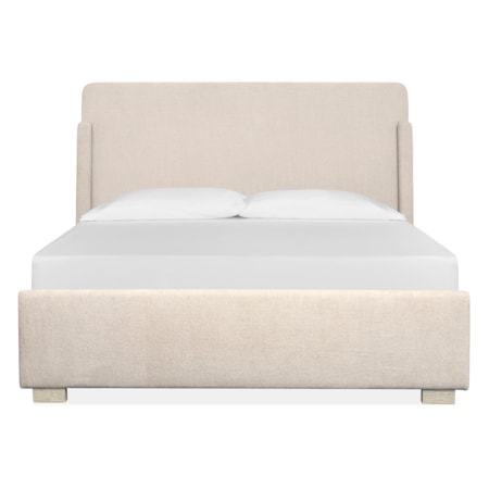 California King Upholstered Sleigh Bed