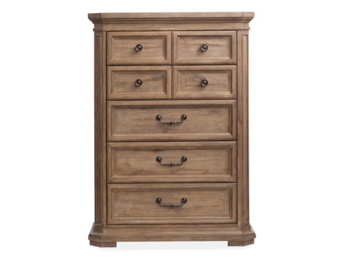 Transitional 5-Drawer Chest with Felt-Lined Top Drawer