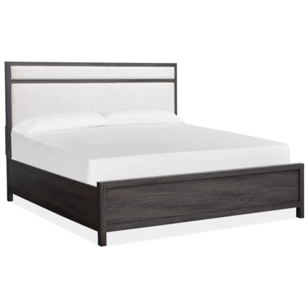 King Upholstered Panel Bed