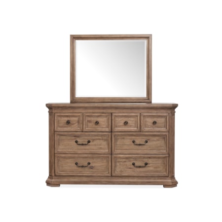 6-Drawer Dresser with Landscape Mirror