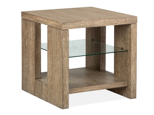 Contemporary End Table with Adjustable Shelf