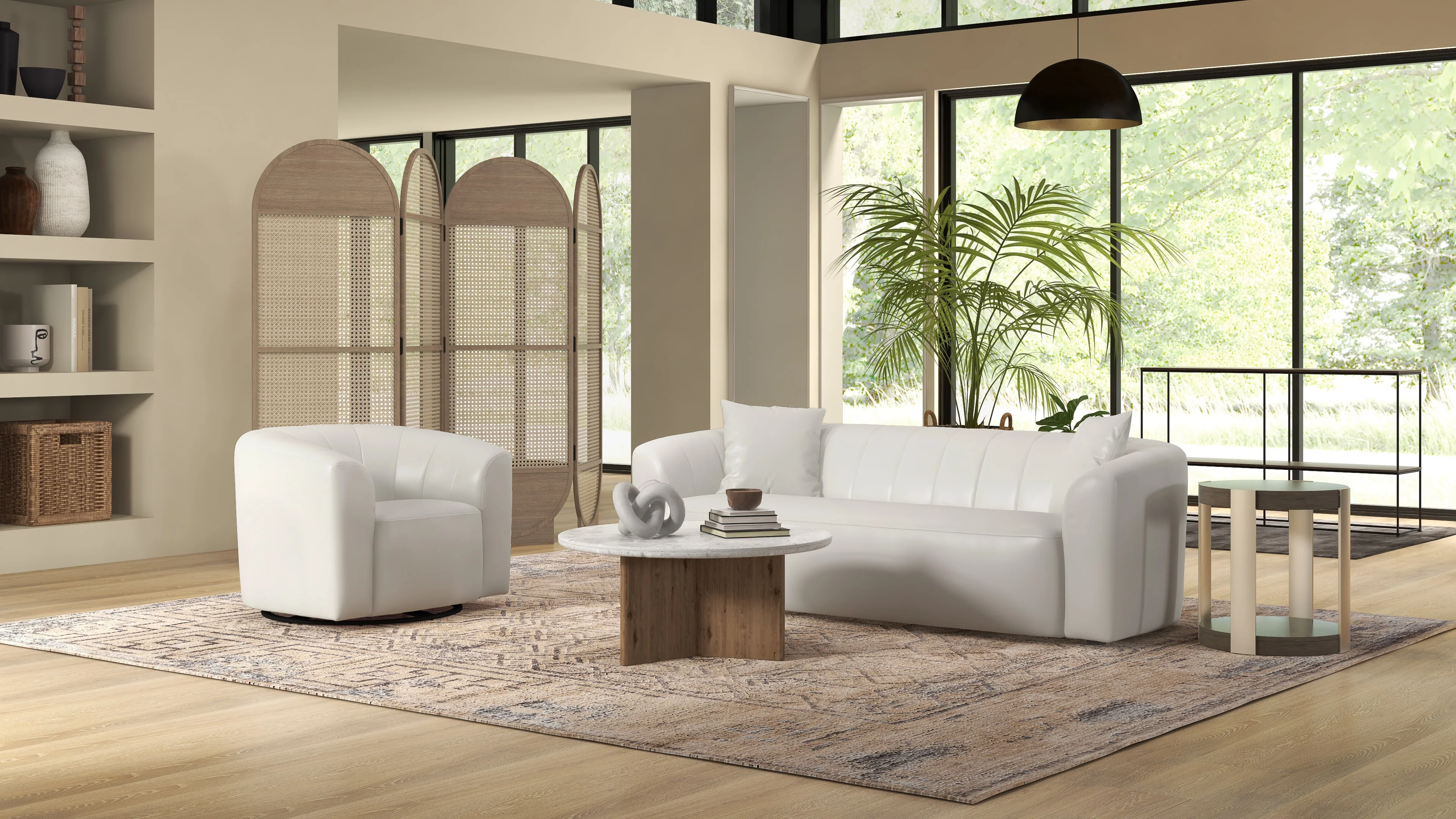 Kuka Home KF8039 121383094 Sofa and Swivel Chair Set Sam Levitz