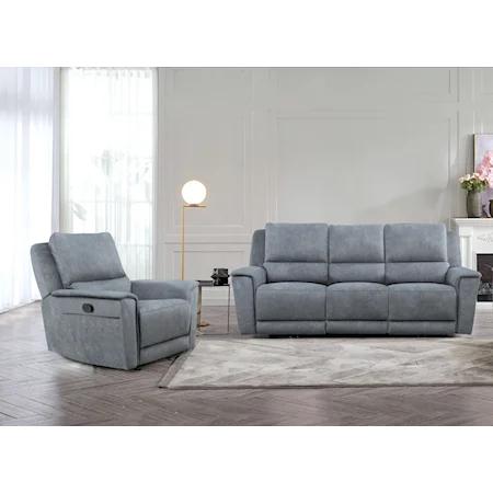 Power Reclining Sofa and Recliner with Power Headrest