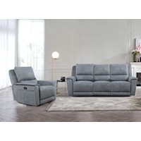 Power Reclining Sofa and Recliner with Power Headrest