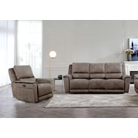 Power Reclining Sofa and Recliner with Power Headrest