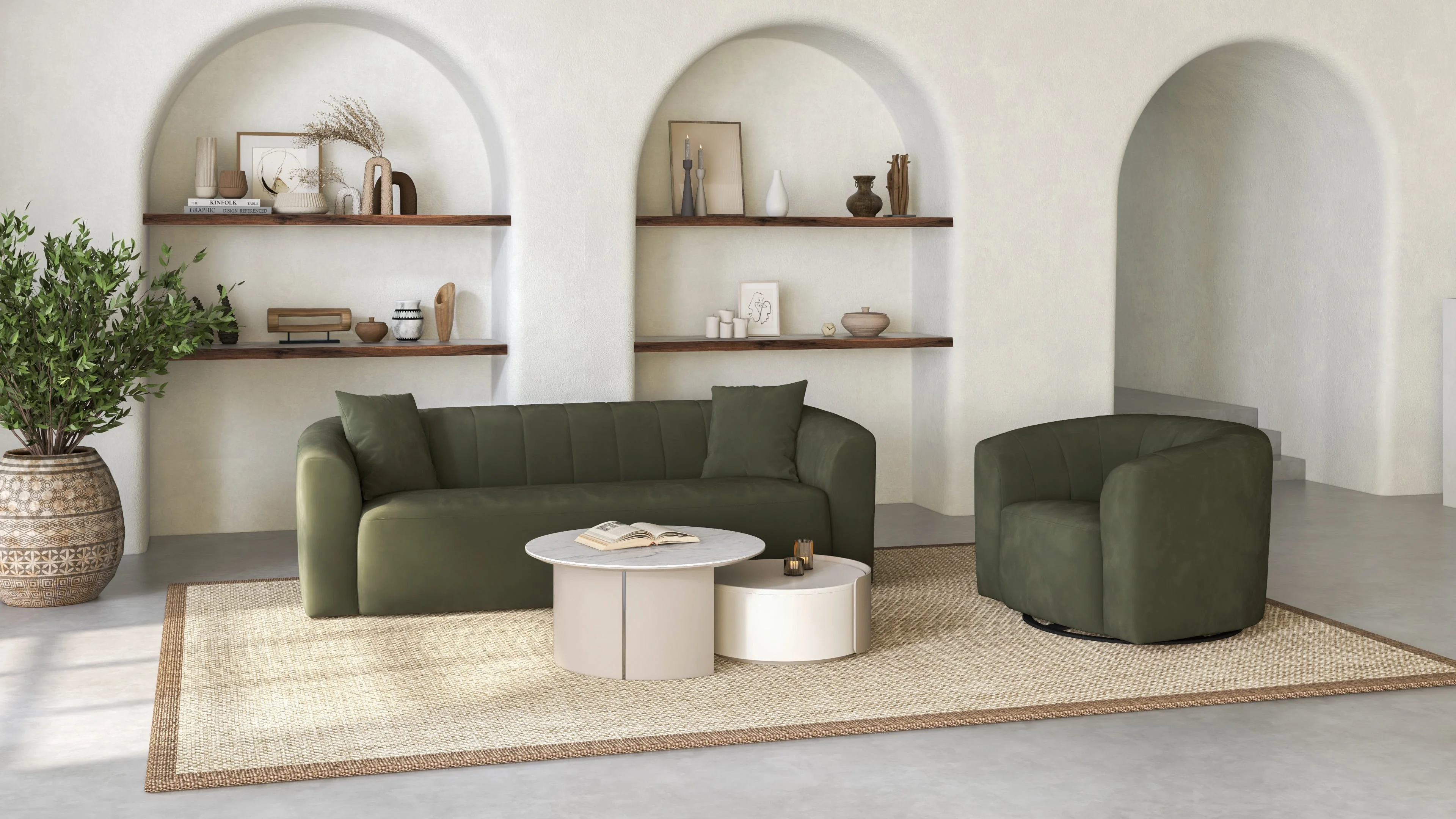 Kuka Home KF8039 121380391 Sofa and Swivel Chair Set Sam Levitz