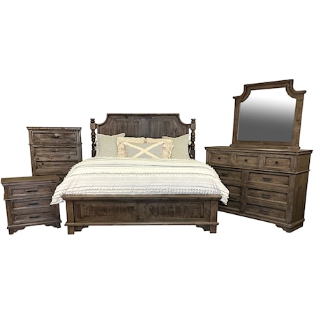 Charleston King Panel Bed