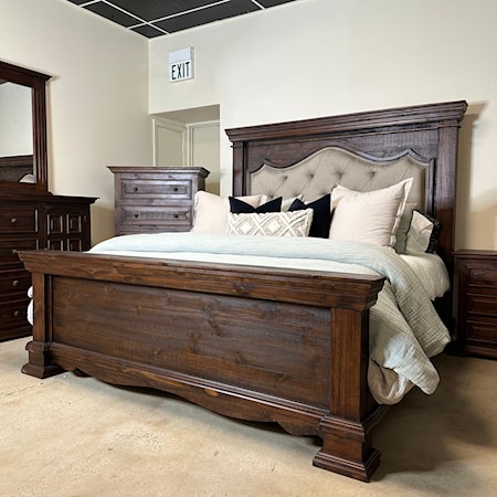 Chalet Walnut King Padded Bed