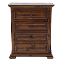 Chalet Walnut 4 Drawer Nightstand